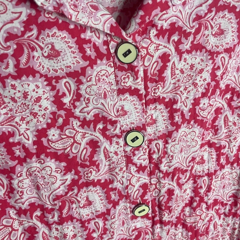J. McLaughlin Mock Neck A-line Cotton Shirt Dress Sz Large Pockets - Picture 3 of 8